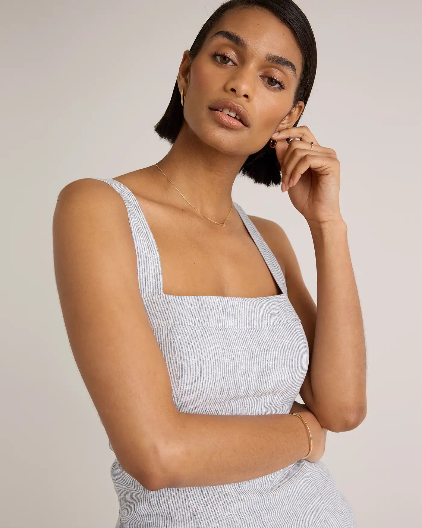 100% European Linen Fitted Tank
