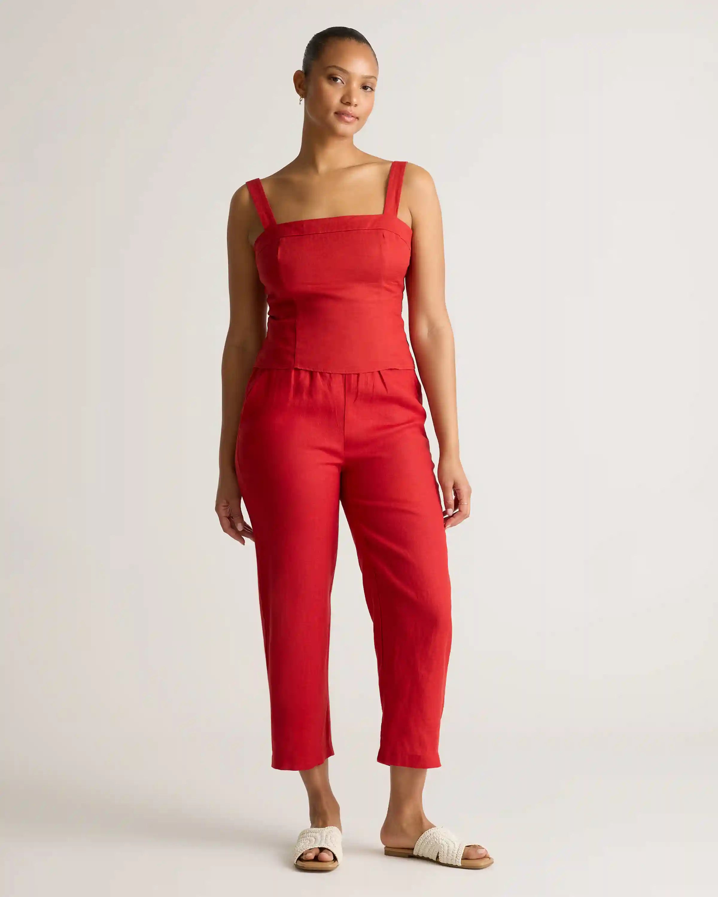 100% European Linen Fitted Tank