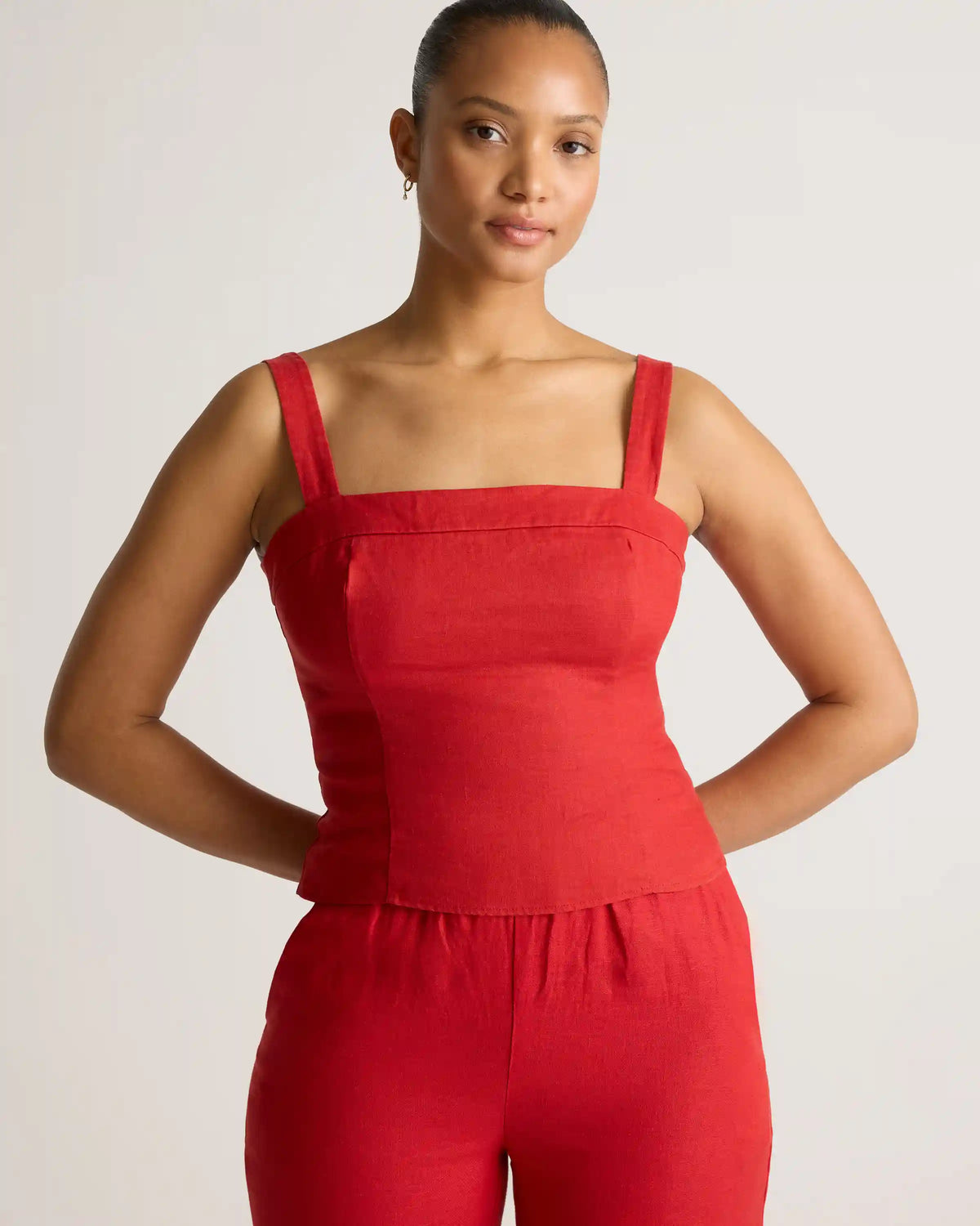 100% European Linen Fitted Tank