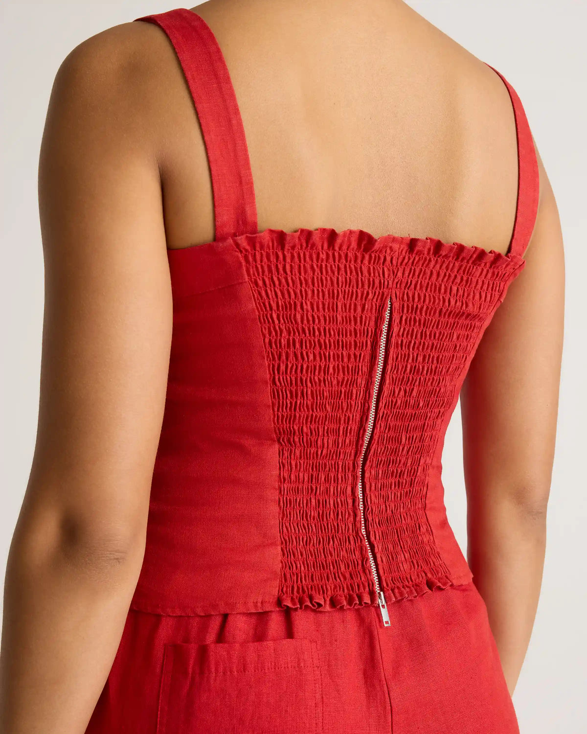 100% European Linen Fitted Tank