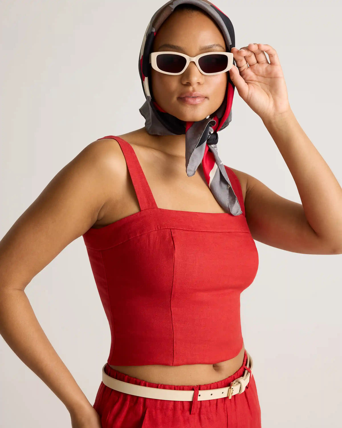 100% European Linen Fitted Tank