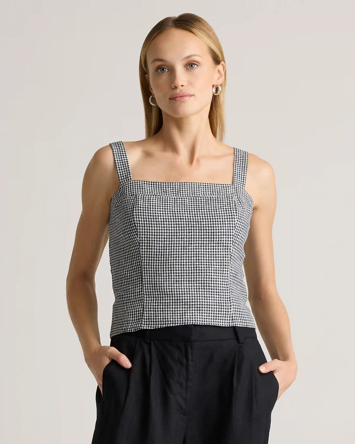 100% European Linen Fitted Tank