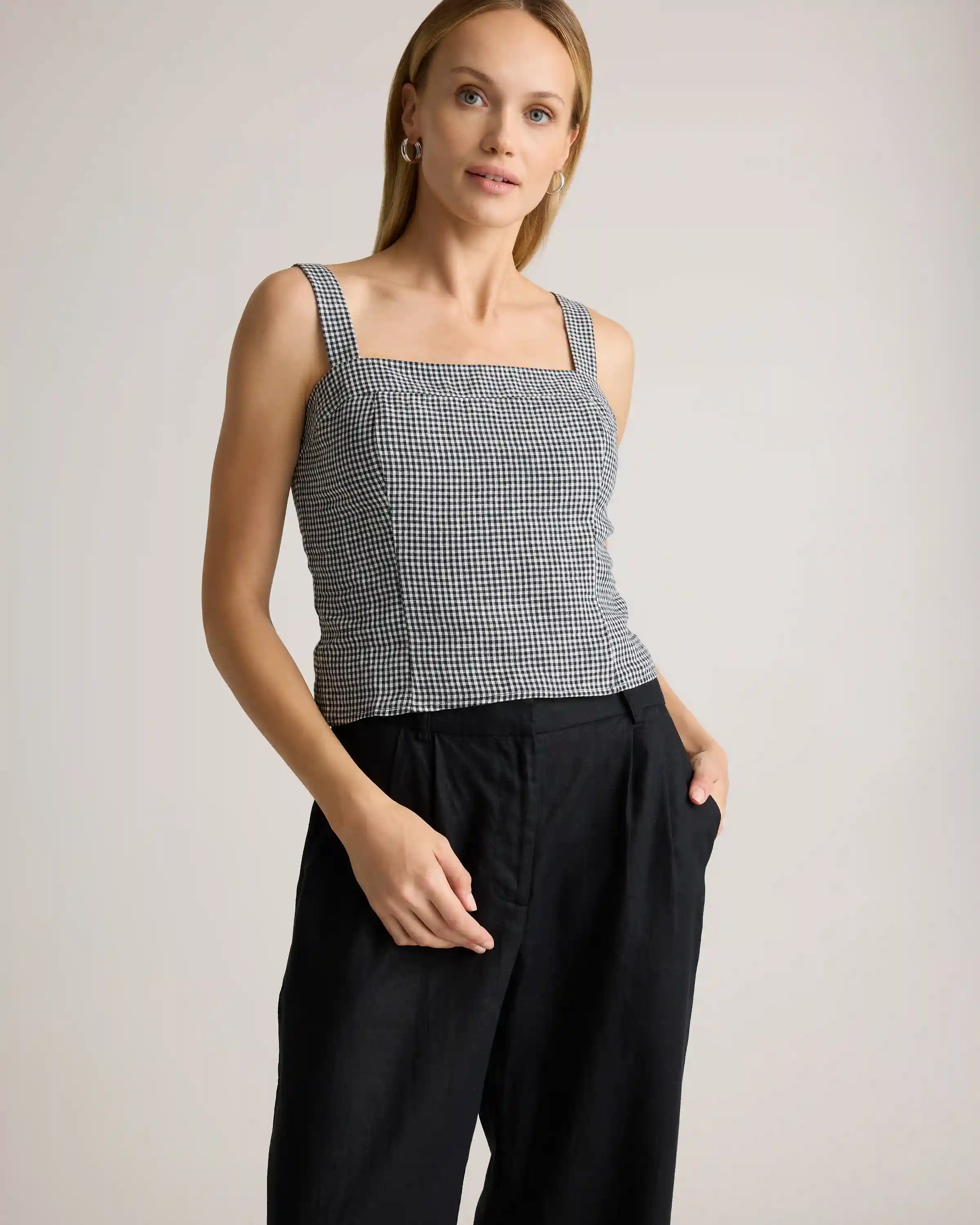 100% European Linen Fitted Tank