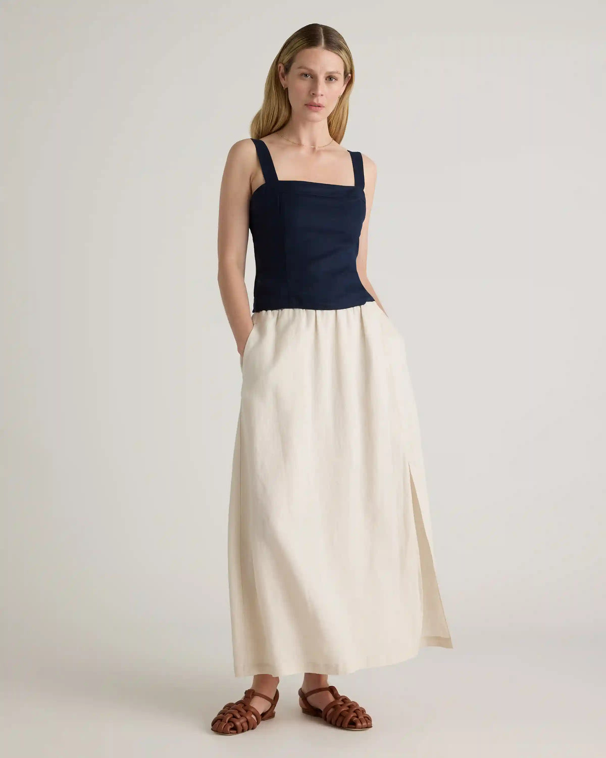 100% European Linen Fitted Tank