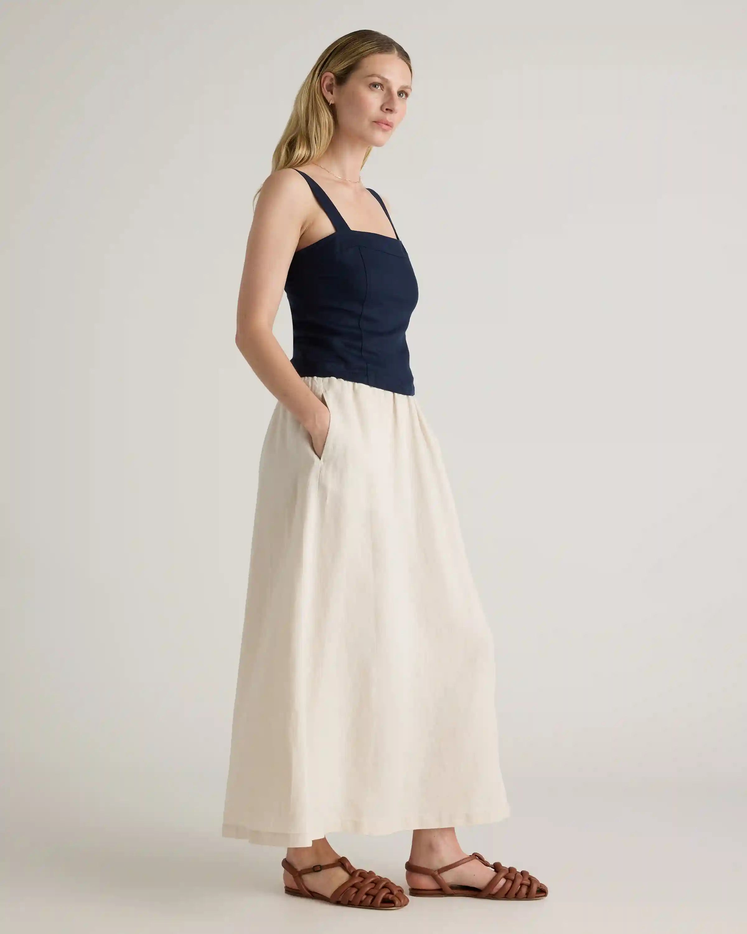 100% European Linen Fitted Tank