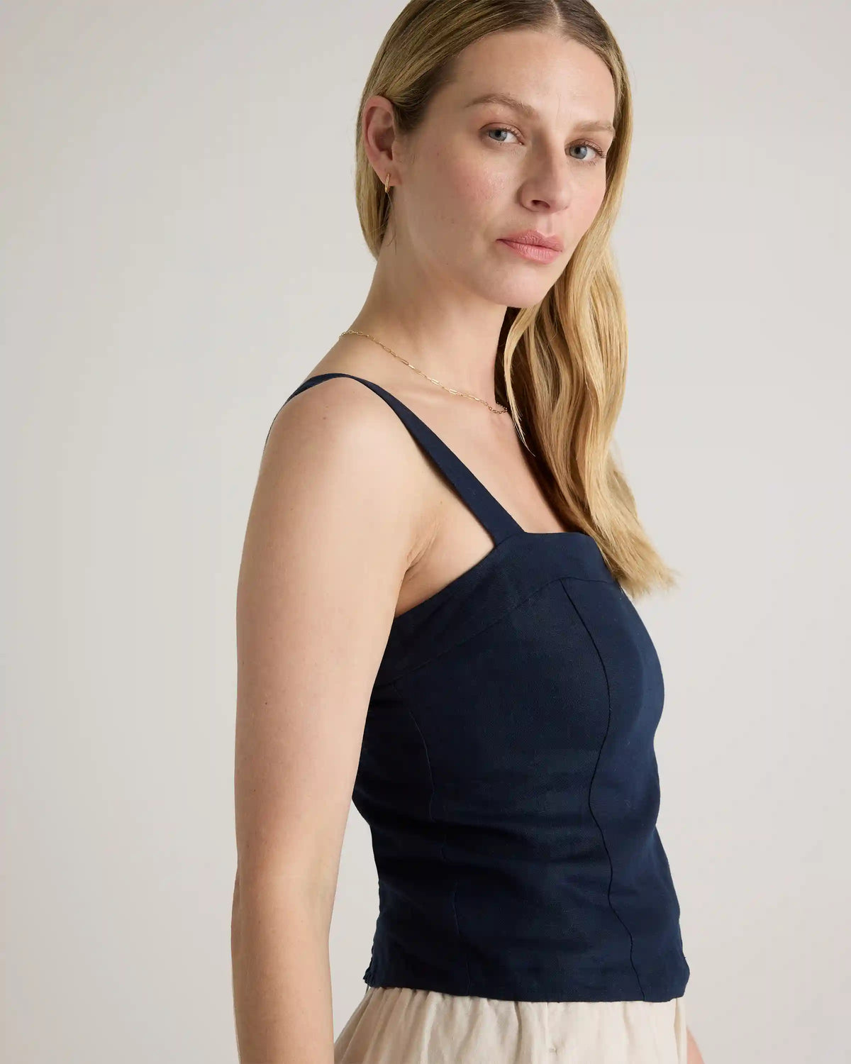 100% European Linen Fitted Tank