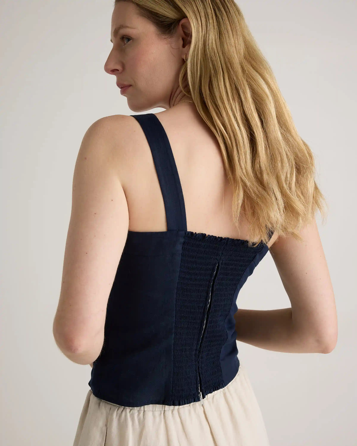 100% European Linen Fitted Tank