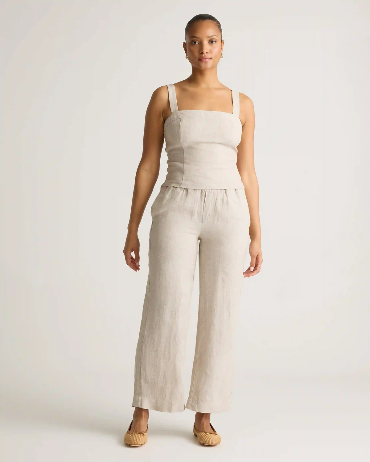 100% European Linen Fitted Tank