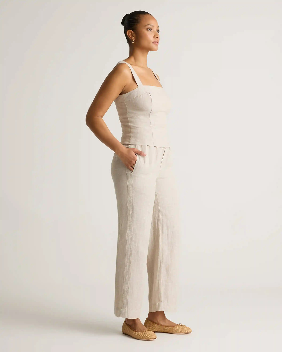 100% European Linen Fitted Tank