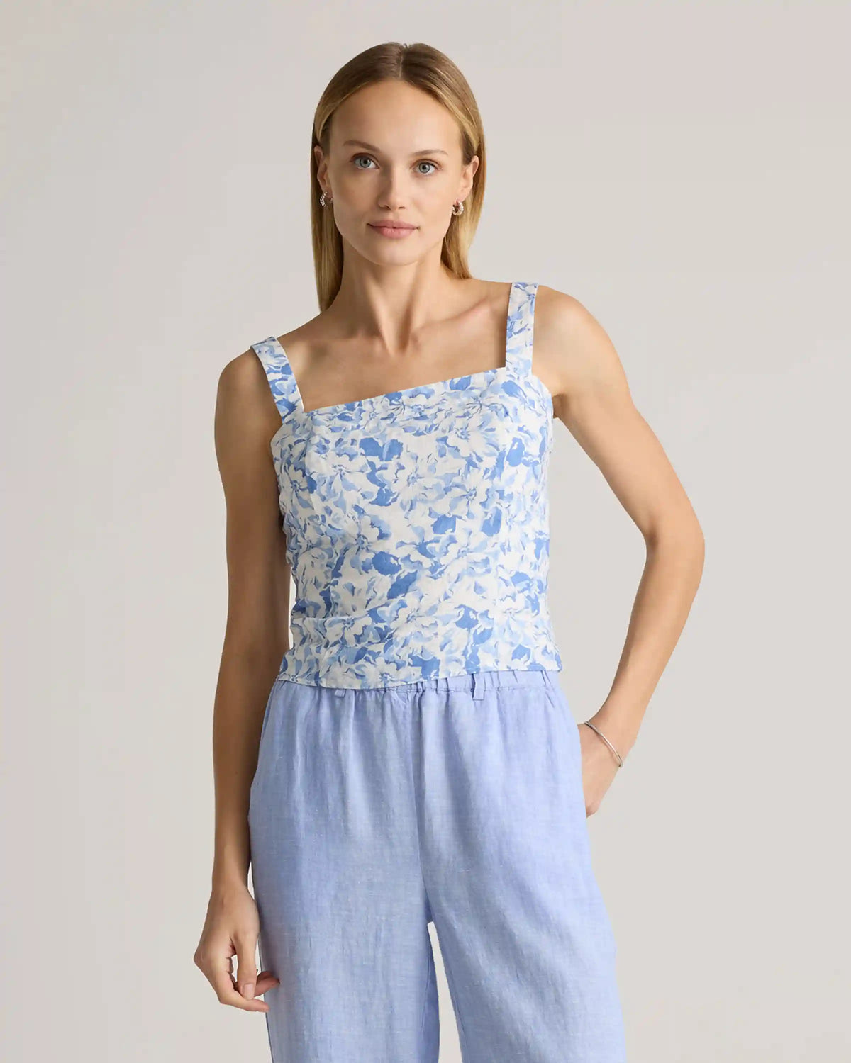 100% European Linen Fitted Tank
