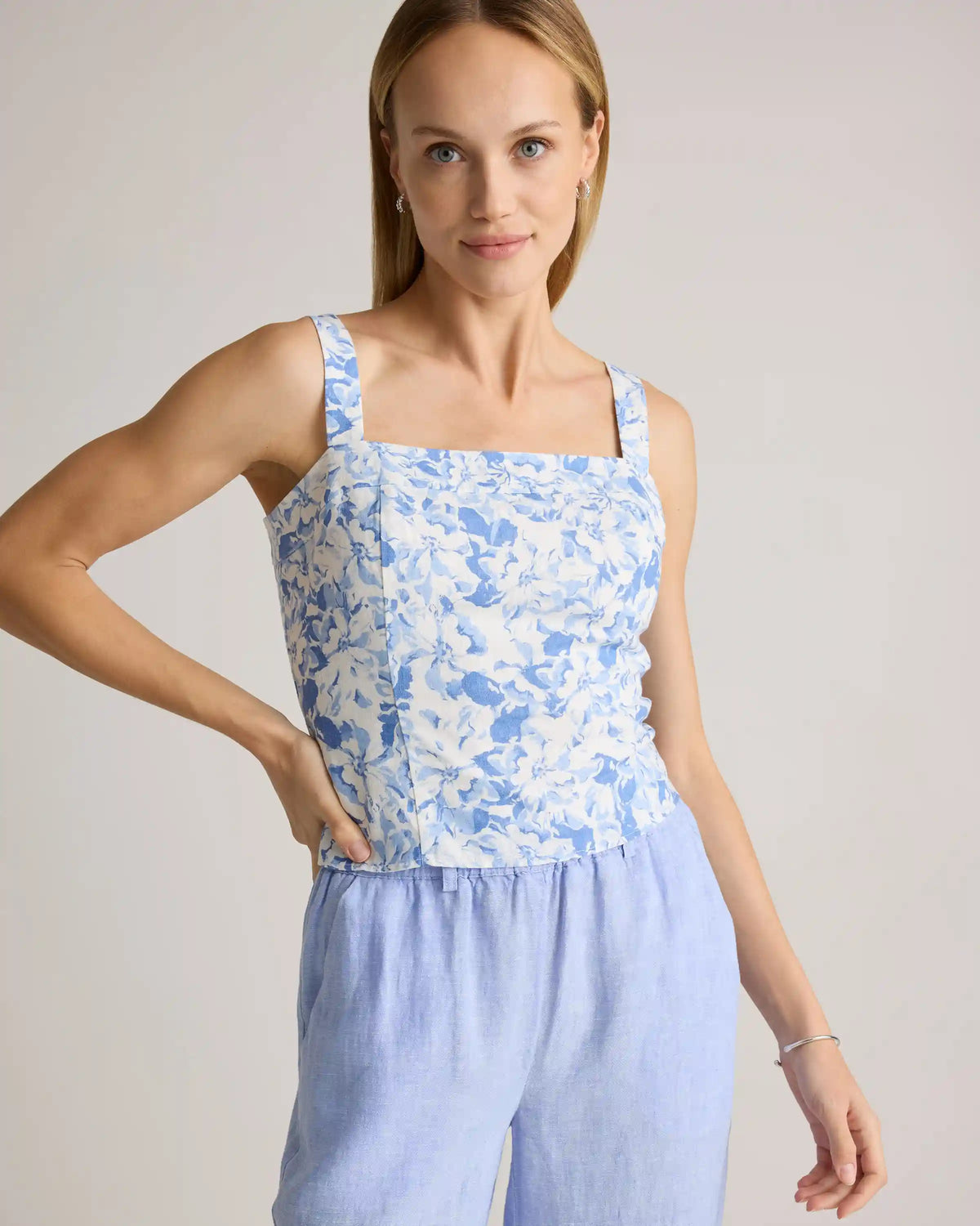 100% European Linen Fitted Tank