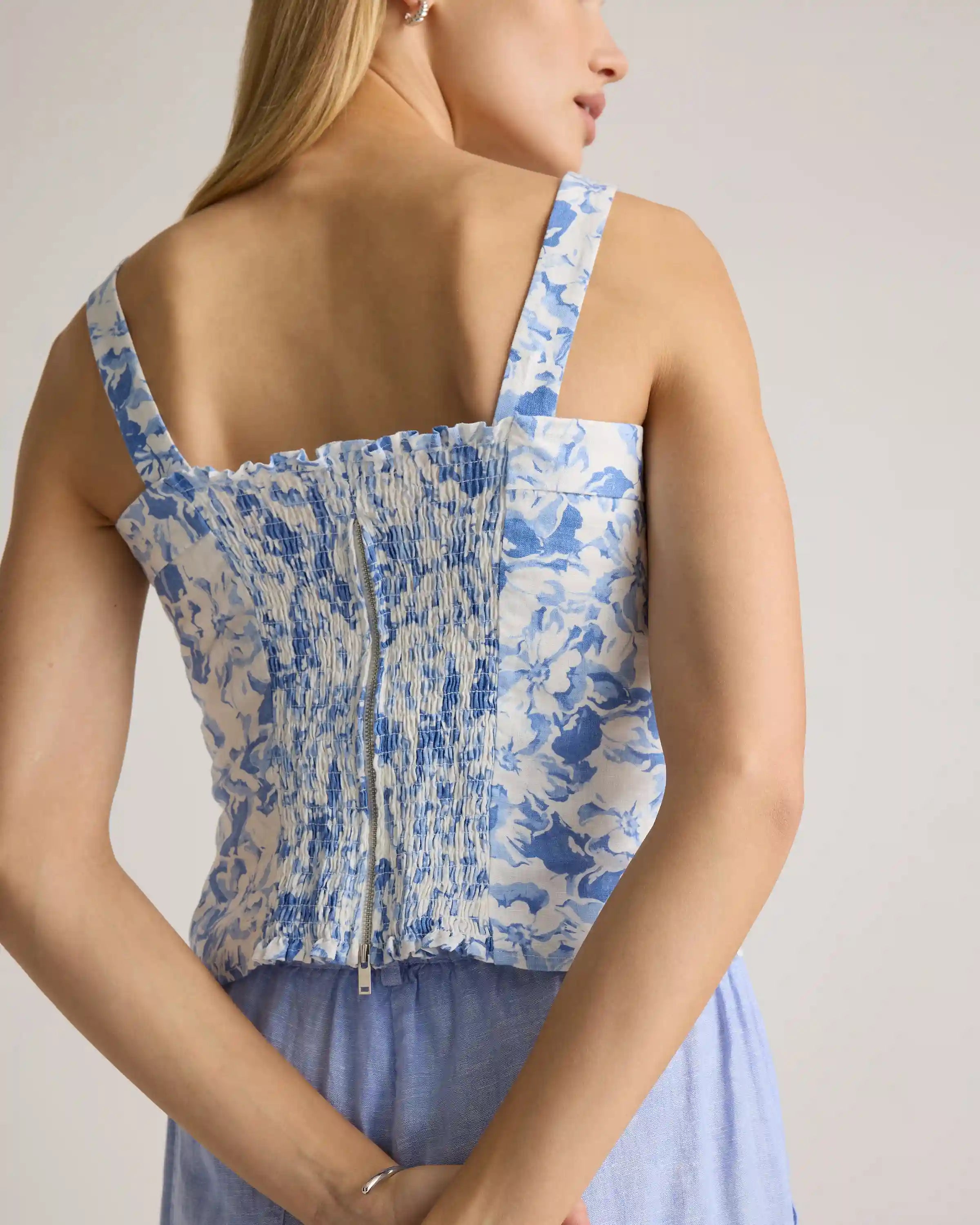 100% European Linen Fitted Tank