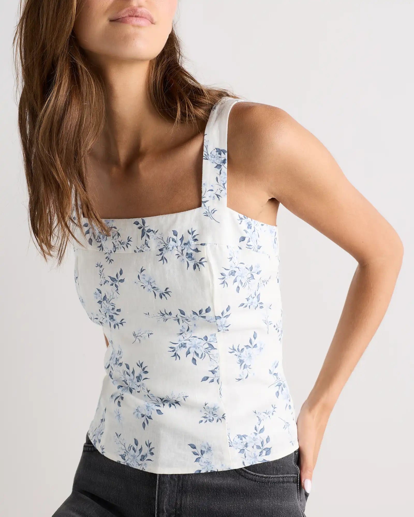 100% European Linen Fitted Tank