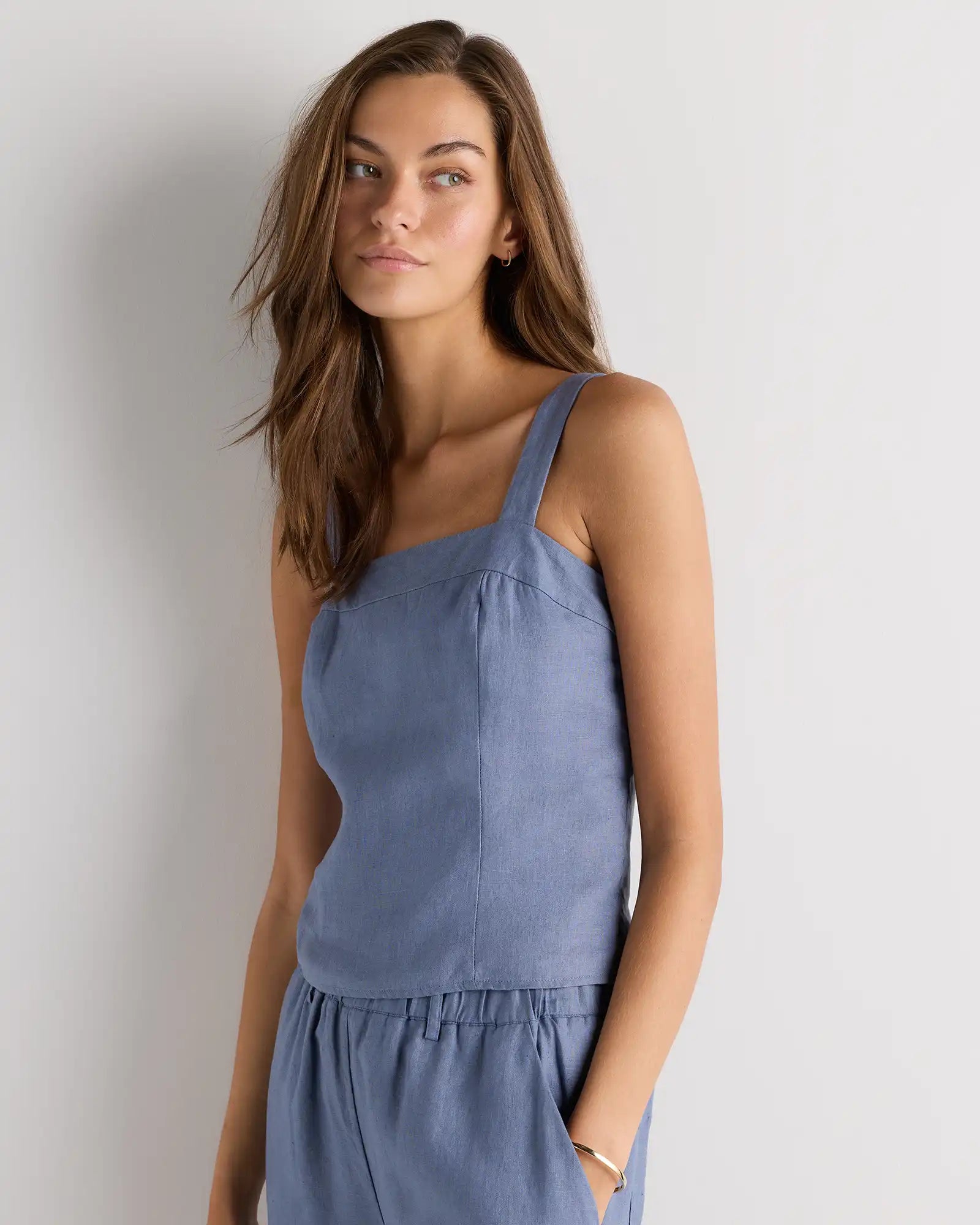 100% European Linen Fitted Tank