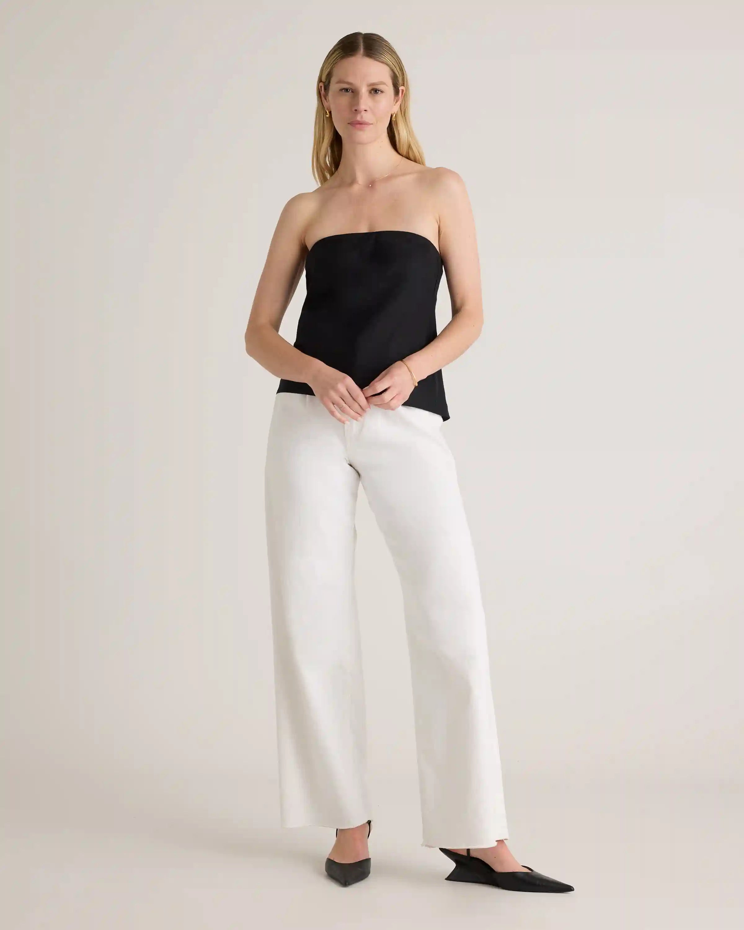 100% European Linen Strapless Top