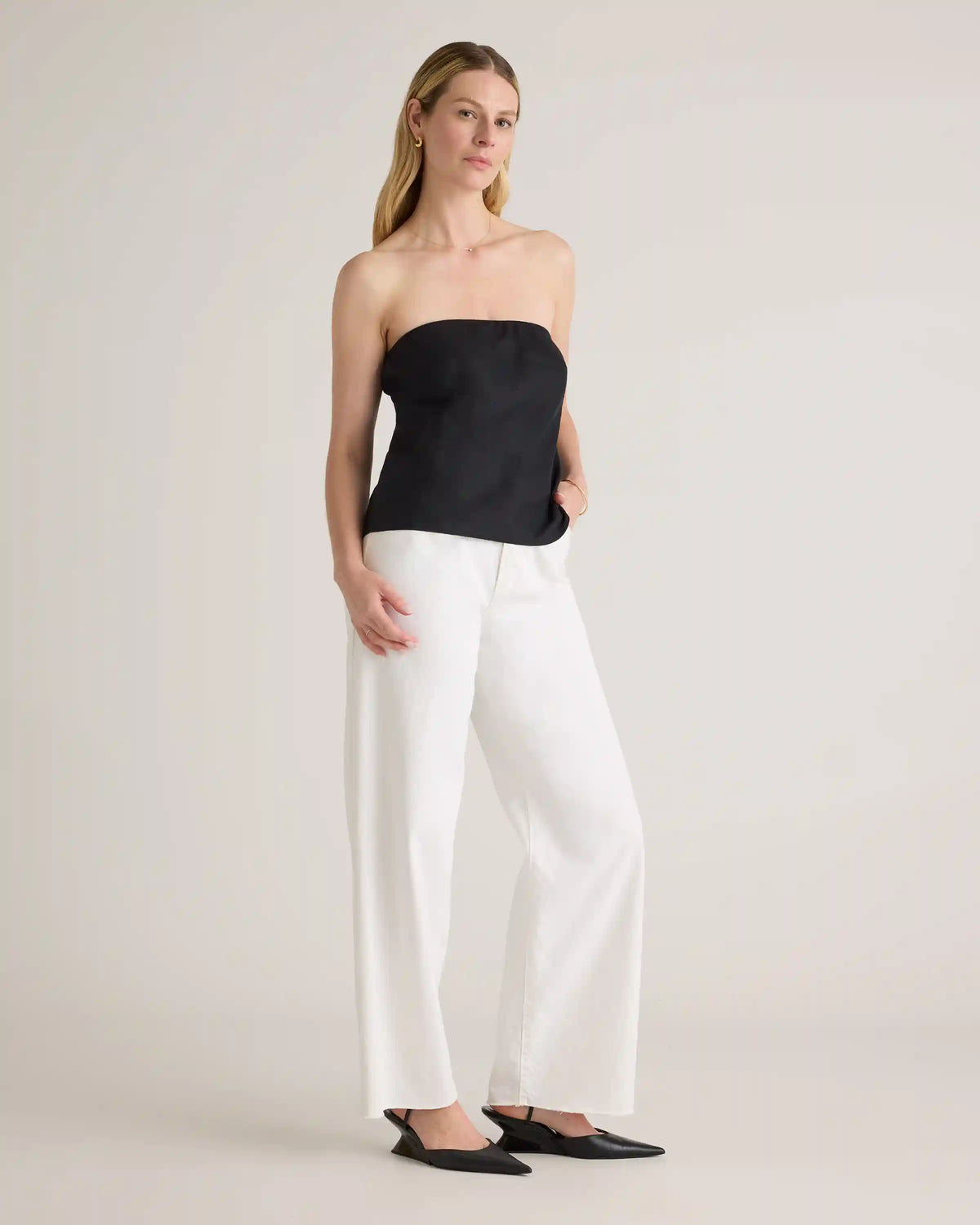 100% European Linen Strapless Top