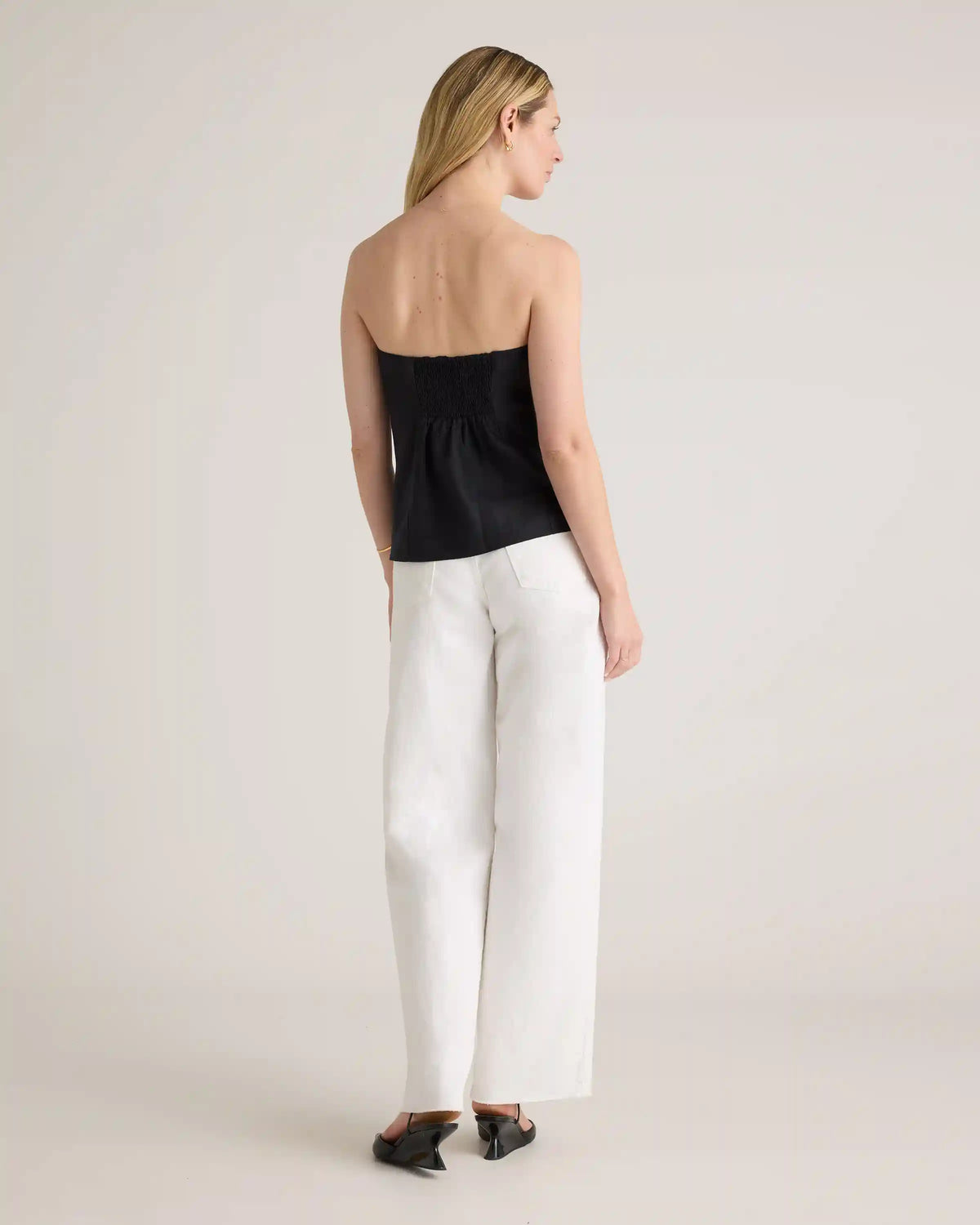 100% European Linen Strapless Top
