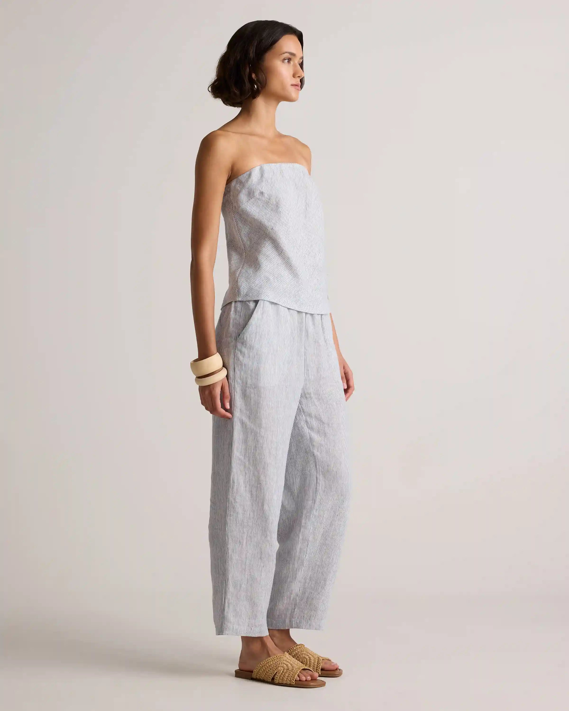 100% European Linen Strapless Top
