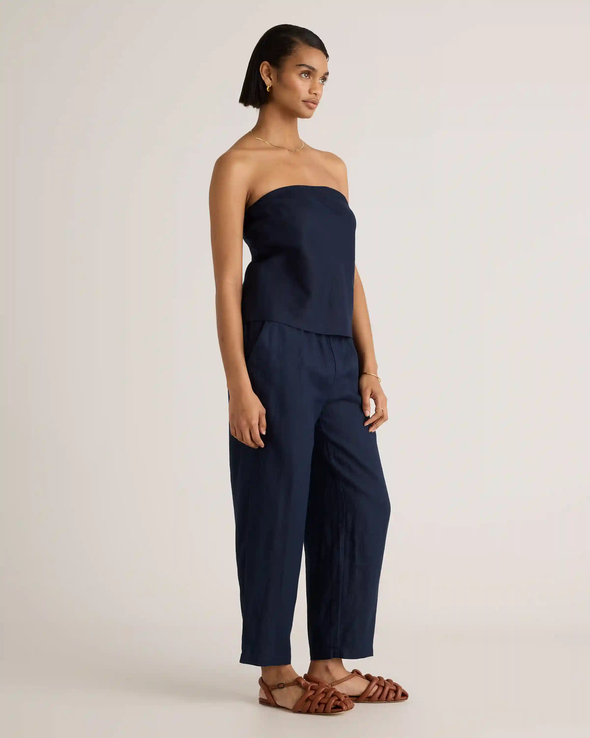 100% European Linen Strapless Top
