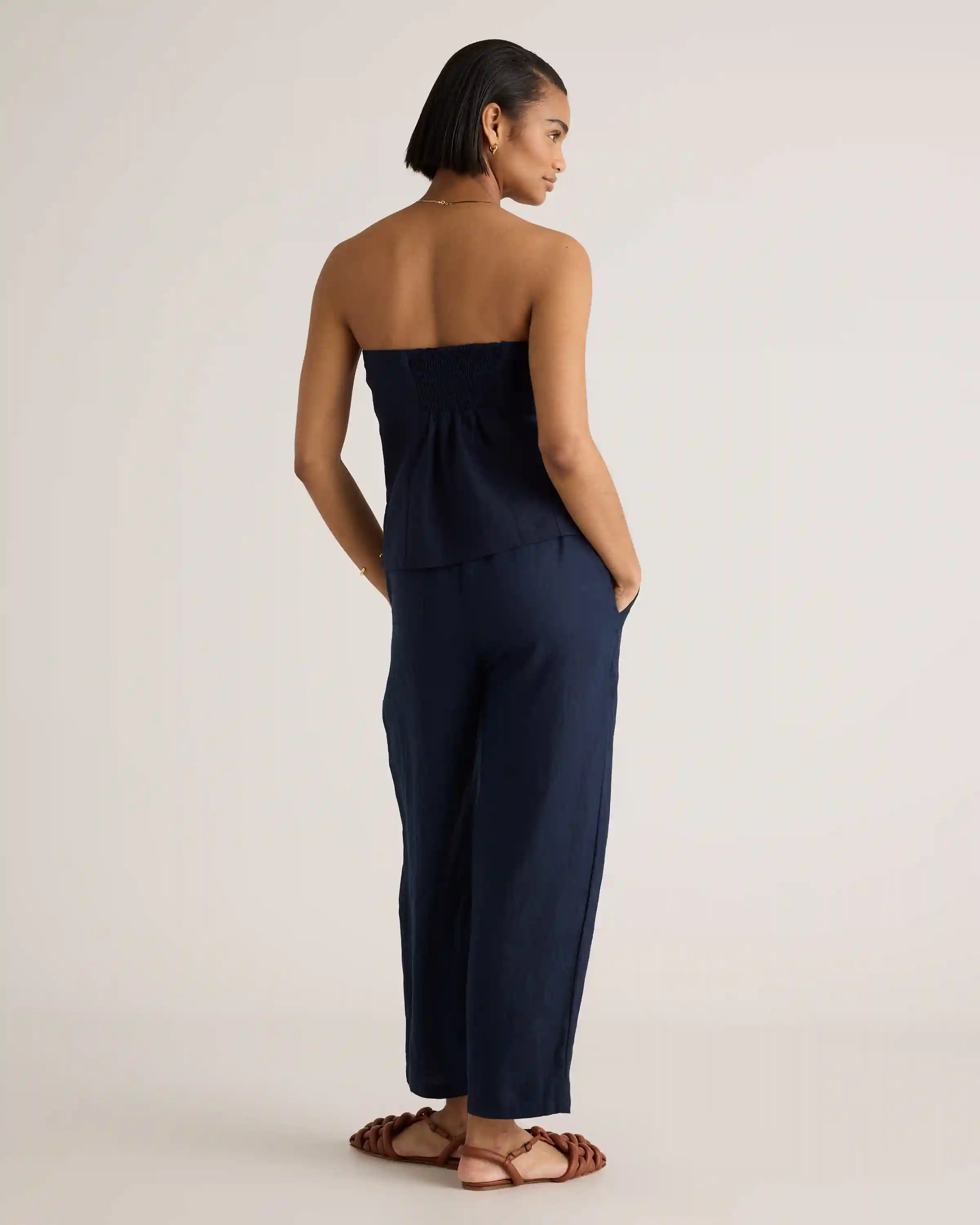 100% European Linen Strapless Top