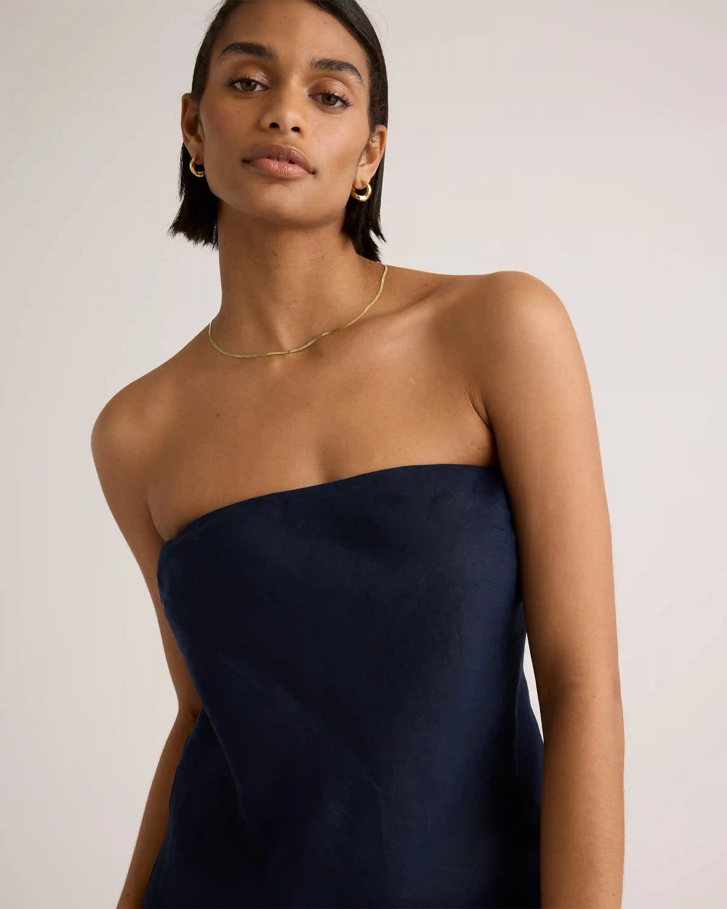 100% European Linen Strapless Top