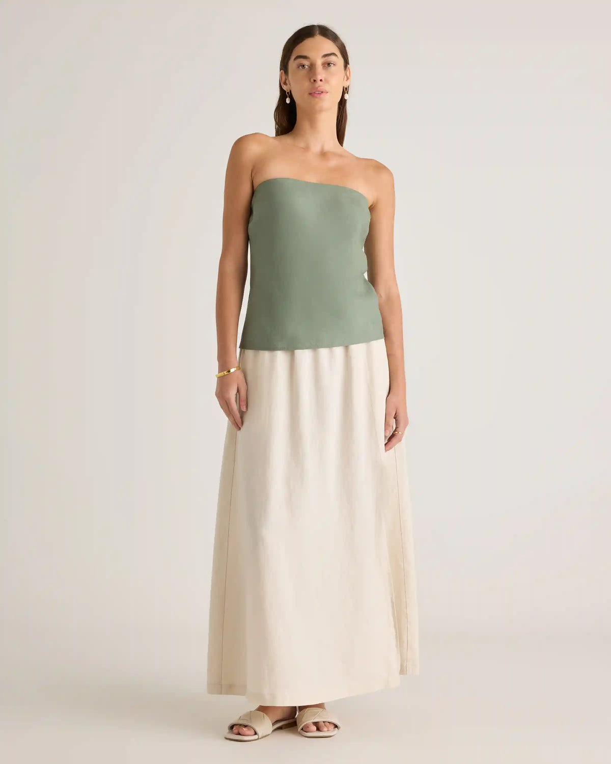 100% European Linen Strapless Top