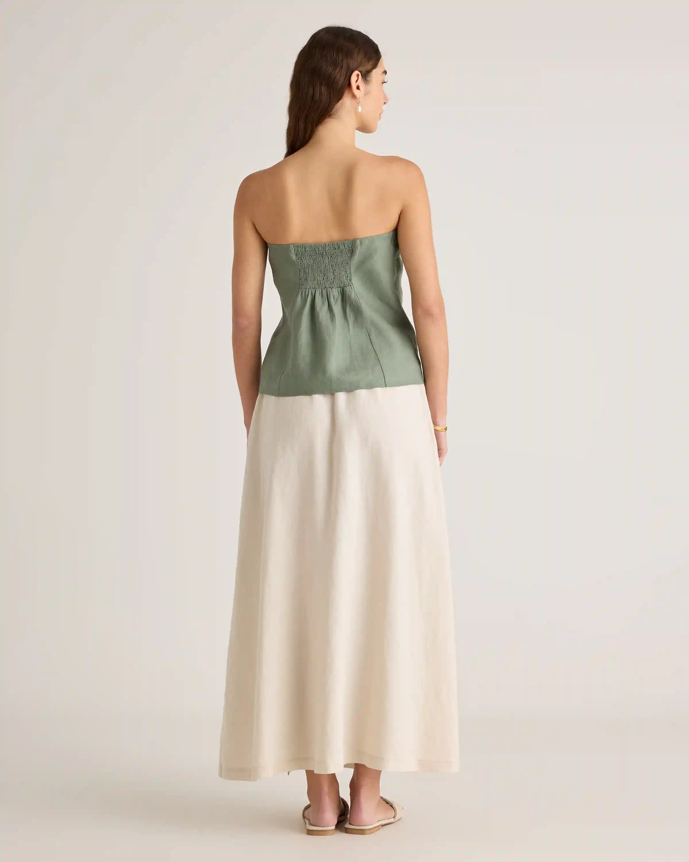 100% European Linen Strapless Top