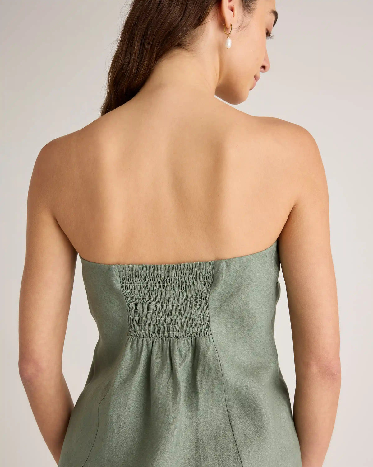 100% European Linen Strapless Top