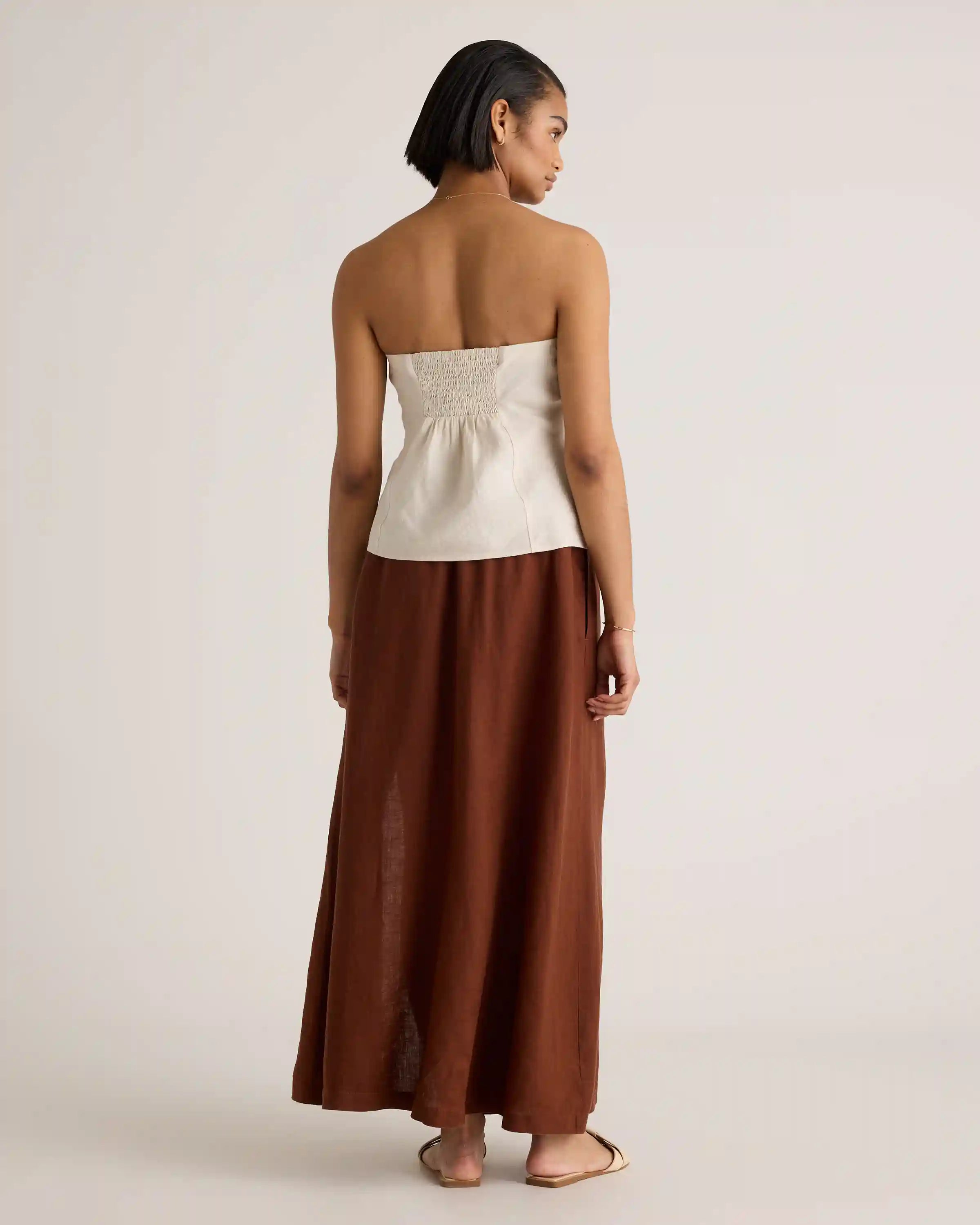 100% European Linen Strapless Top