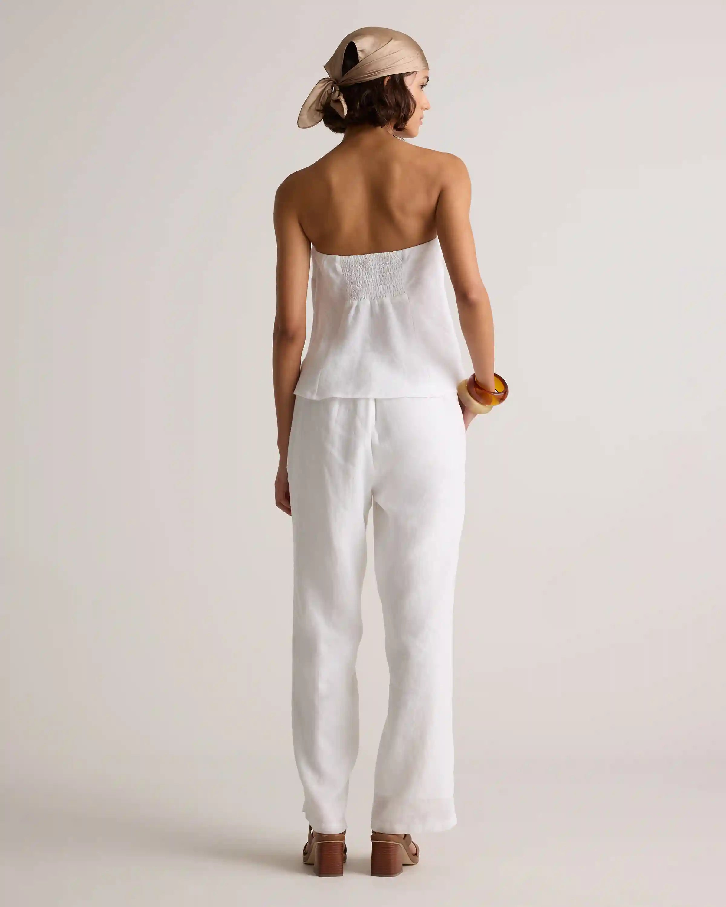 100% European Linen Strapless Top