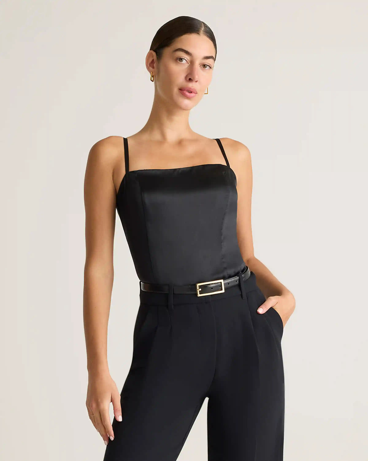 100% Washable Silk Square Neck Tank