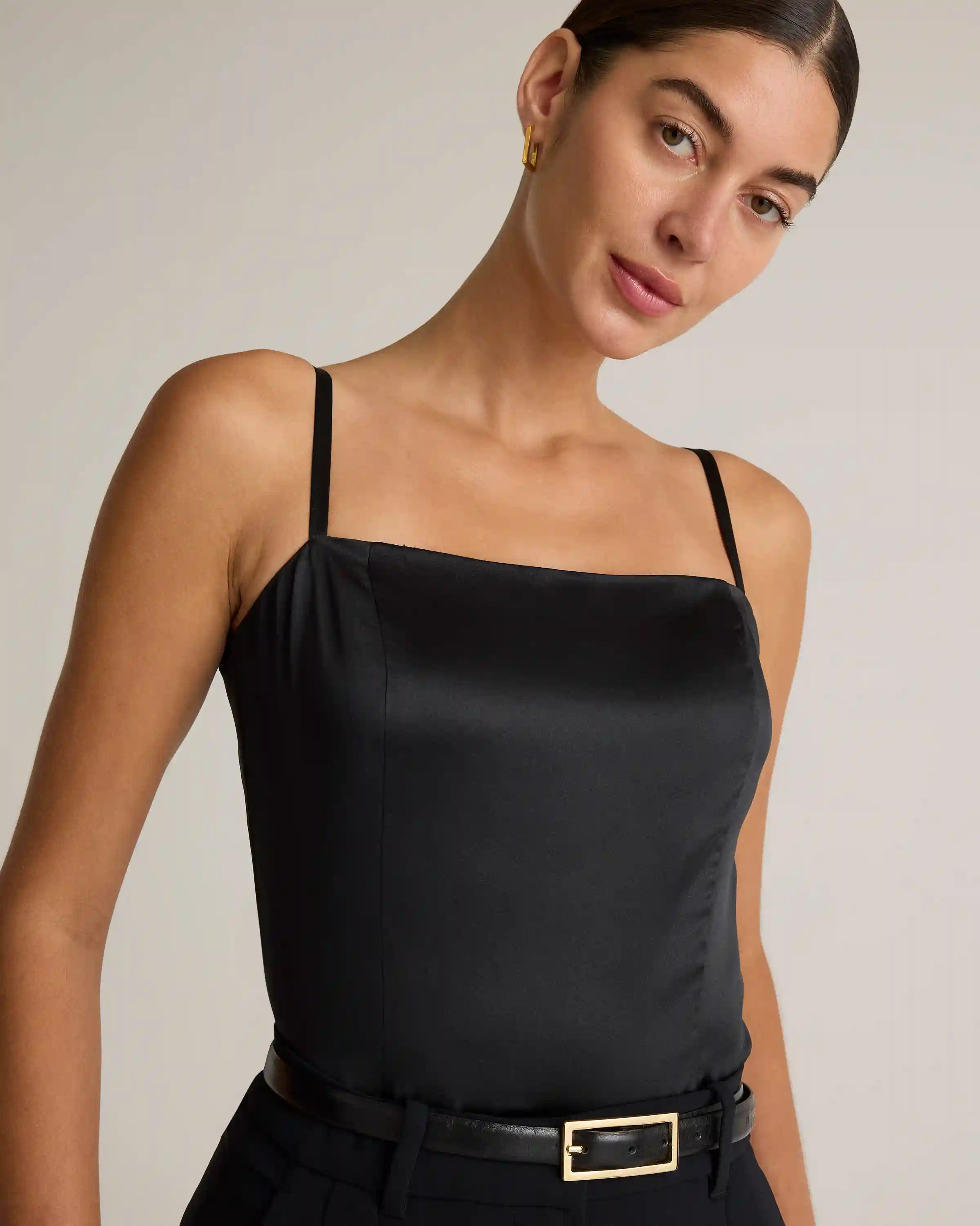 100% Washable Silk Square Neck Tank
