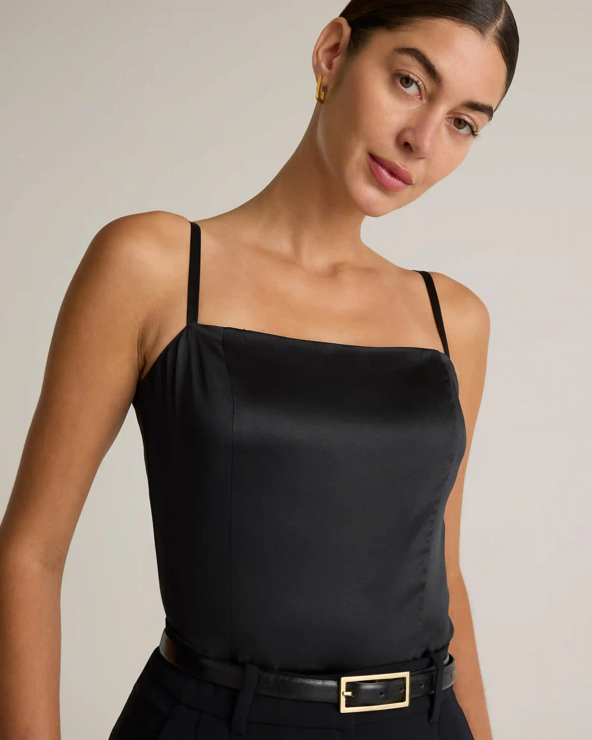 100% Washable Silk Square Neck Tank