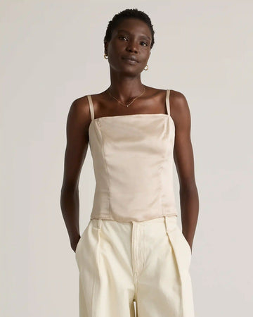 100% Washable Silk Square Neck Tank