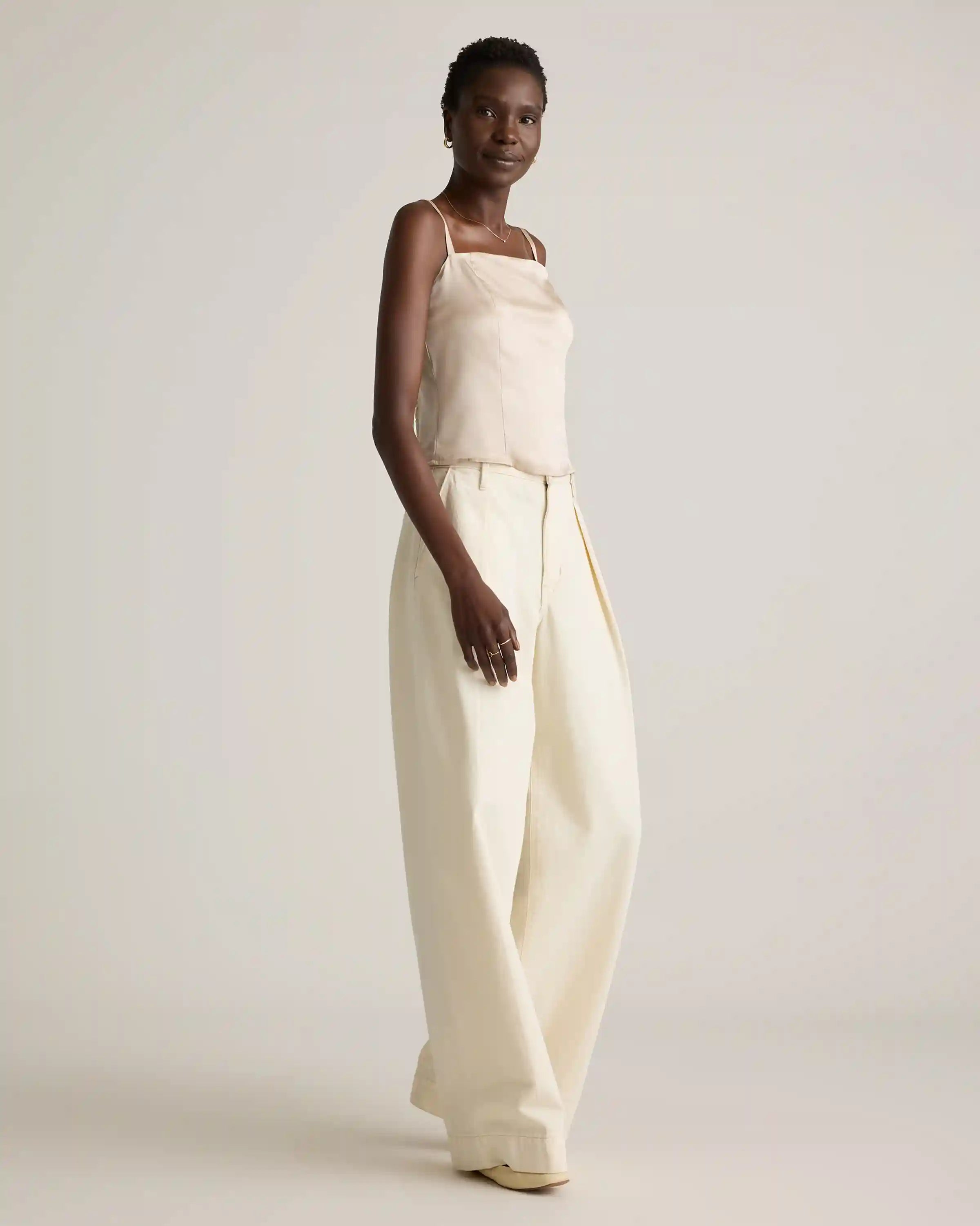 100% Washable Silk Square Neck Tank