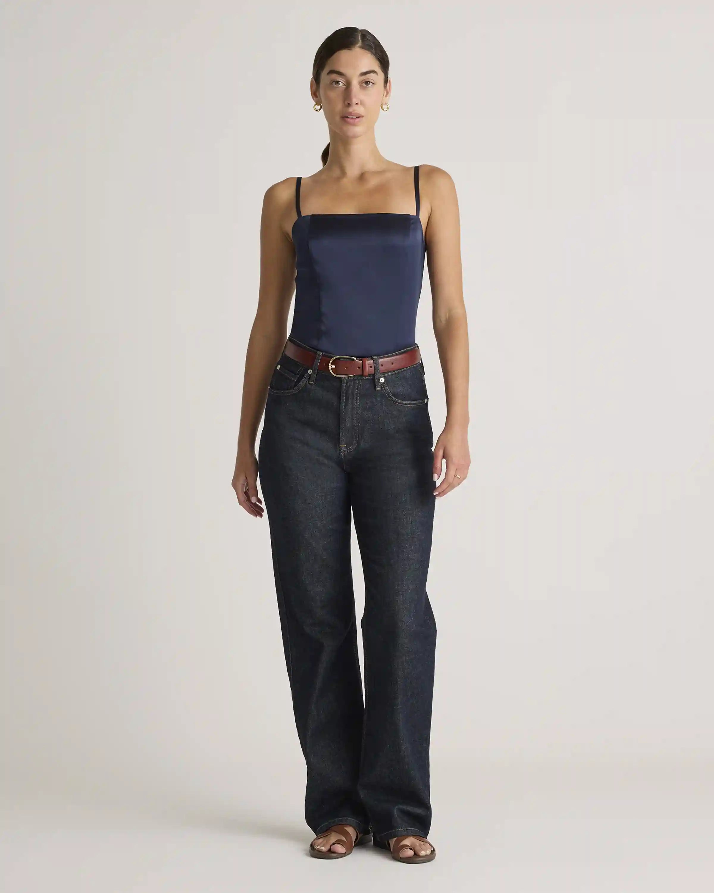100% Washable Silk Square Neck Tank