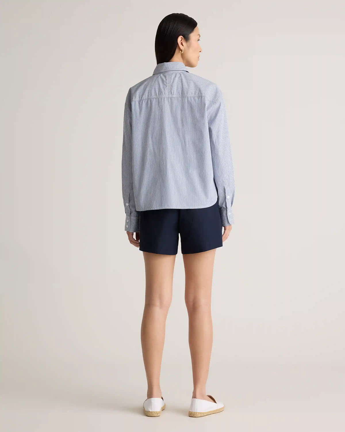 100% Organic Cotton Poplin Cropped Long Sleeve Shirt