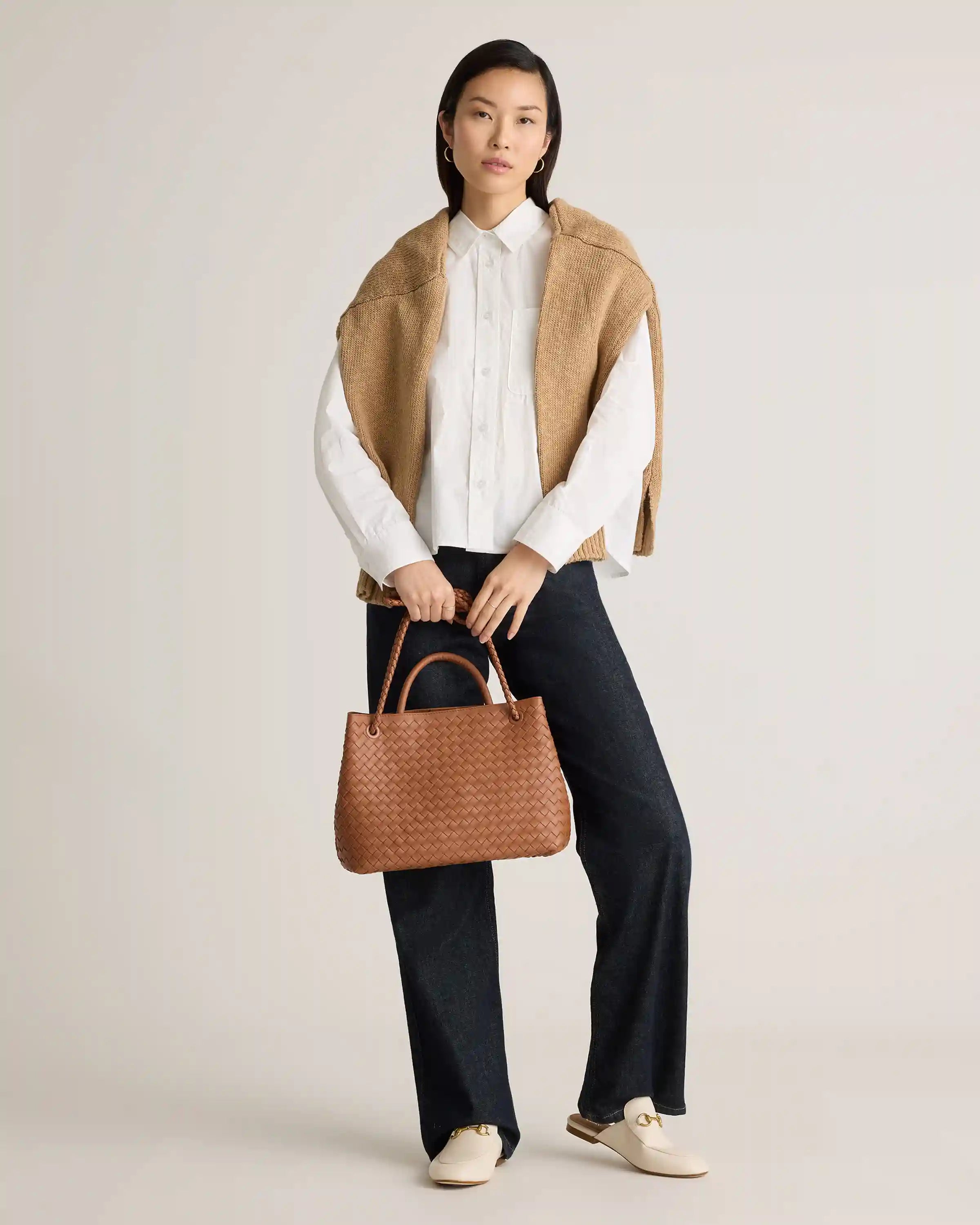 100% Organic Cotton Poplin Cropped Long Sleeve Shirt