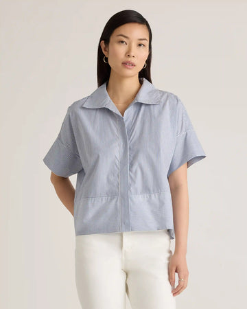 100% Organic Cotton Poplin Boxy Short Sleeve Shirt