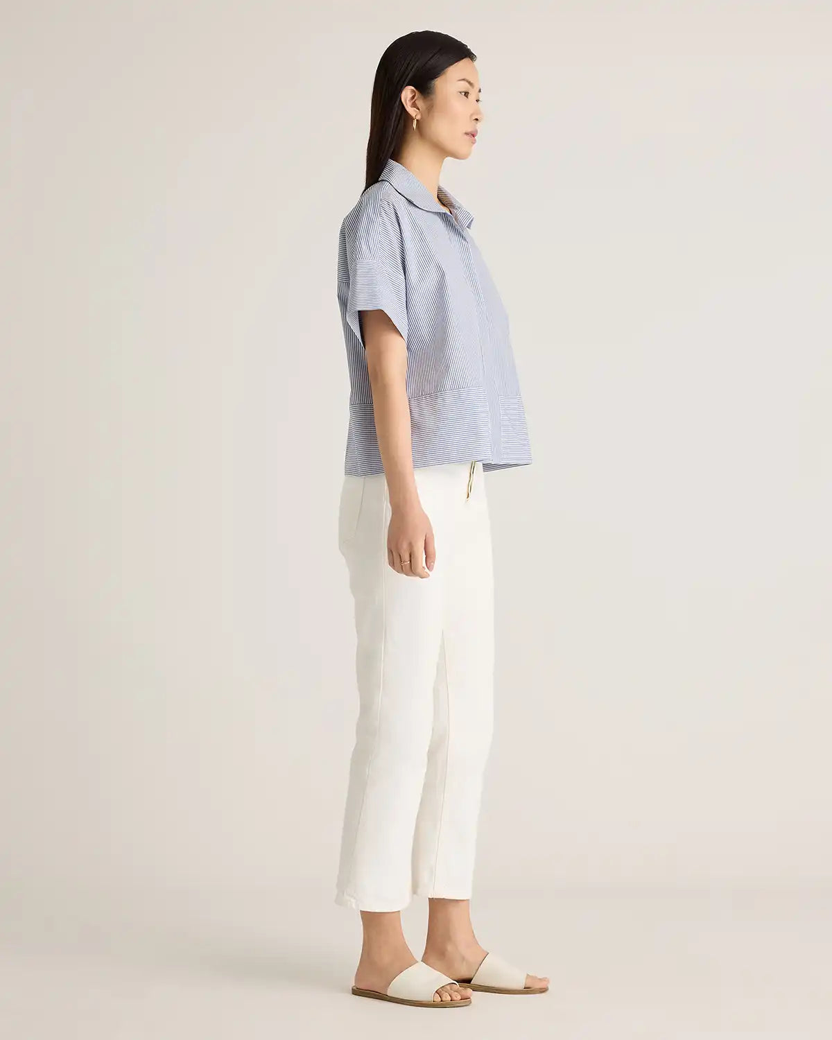 100% Organic Cotton Poplin Boxy Short Sleeve Shirt