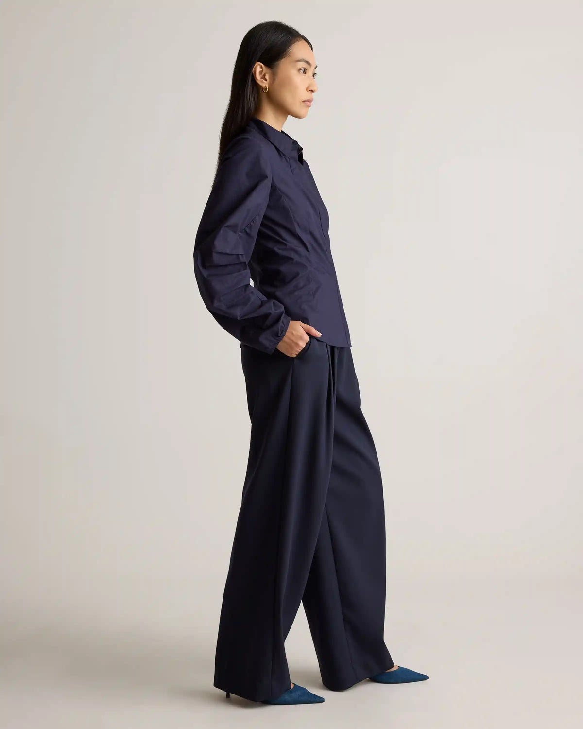 100% Organic Cotton Poplin Balloon Sleeve Shirt