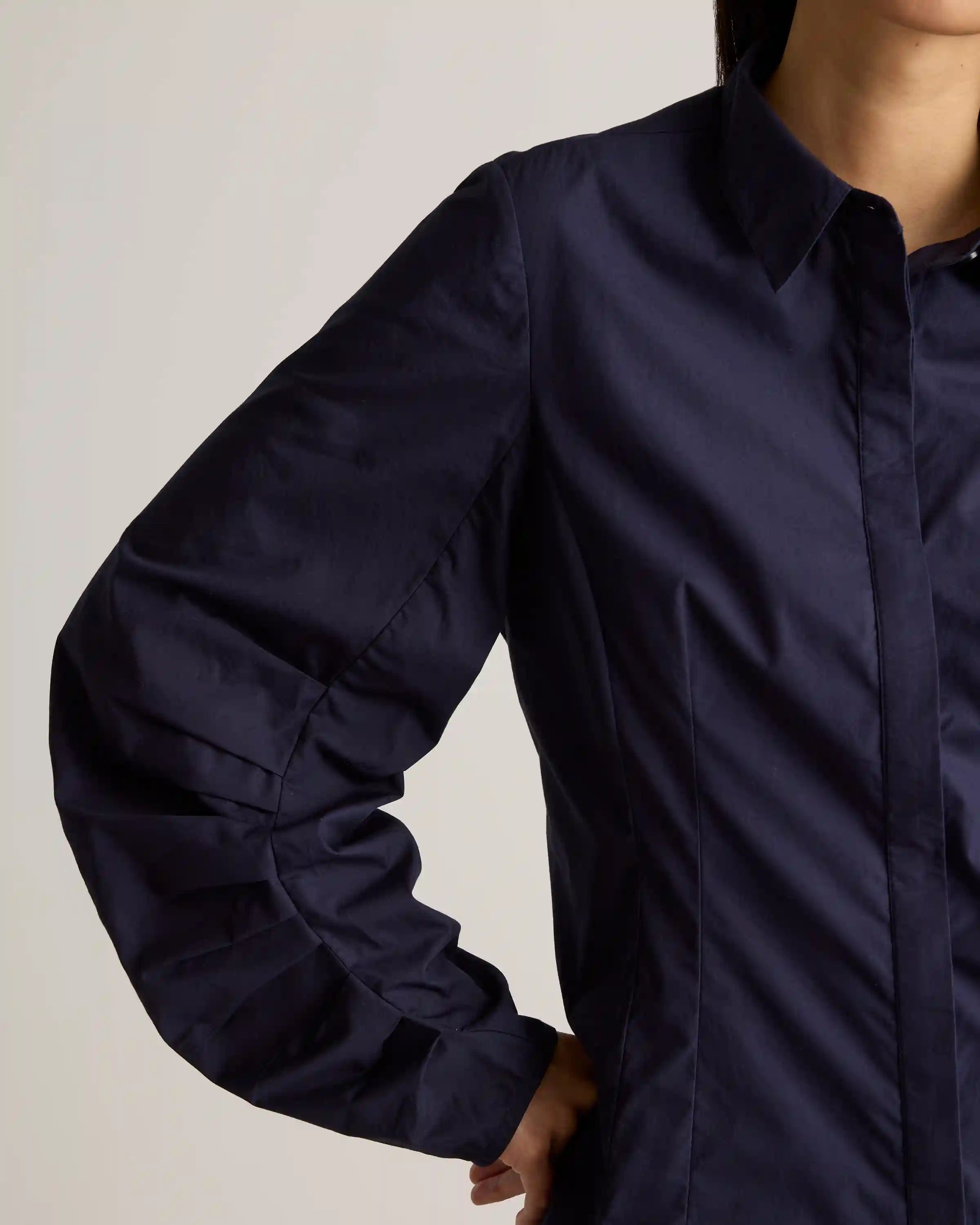 100% Organic Cotton Poplin Balloon Sleeve Shirt