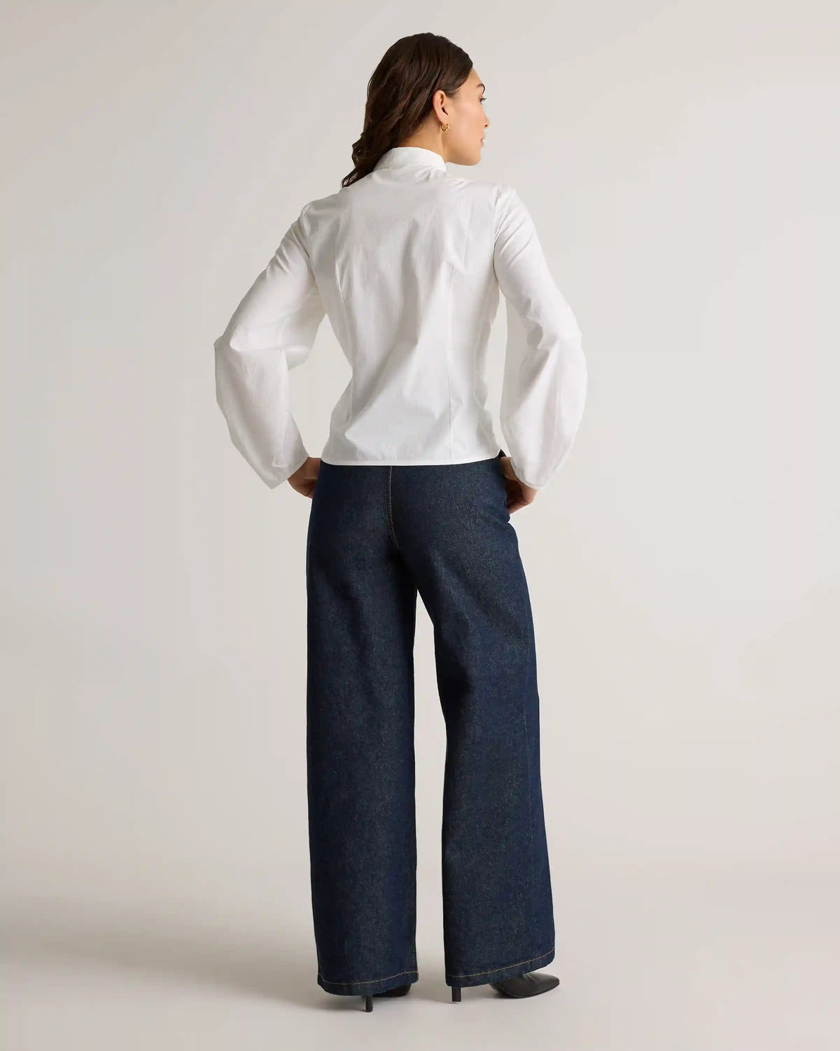 100% Organic Cotton Poplin Balloon Sleeve Shirt