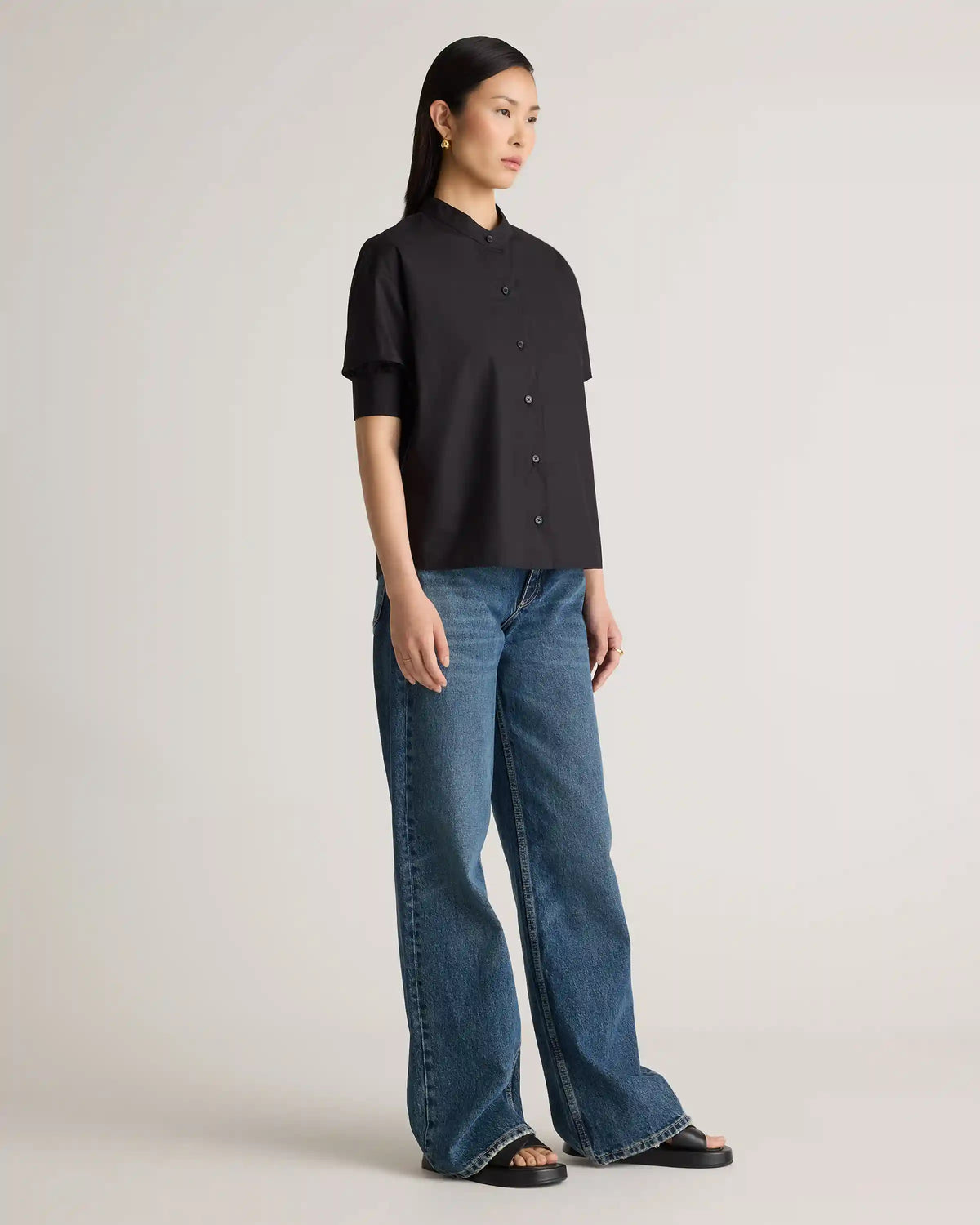 100% Organic Cotton Poplin Puff Sleeve Shirt