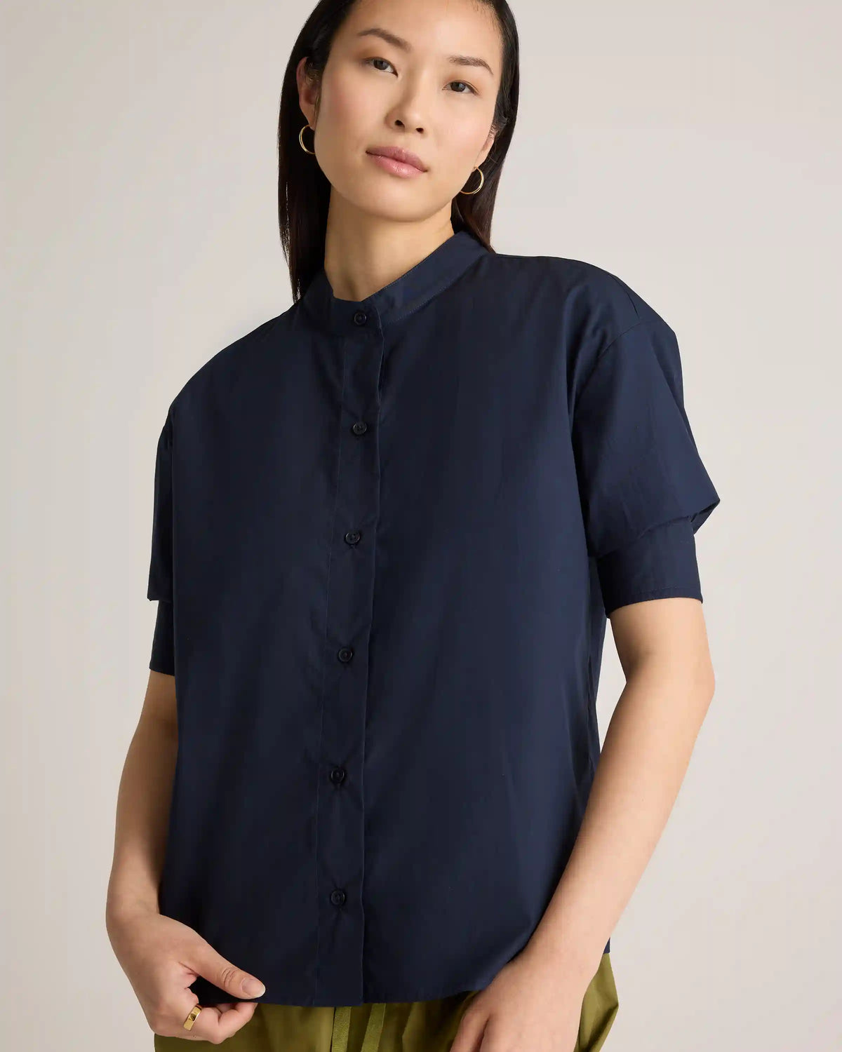 100% Organic Cotton Poplin Puff Sleeve Shirt