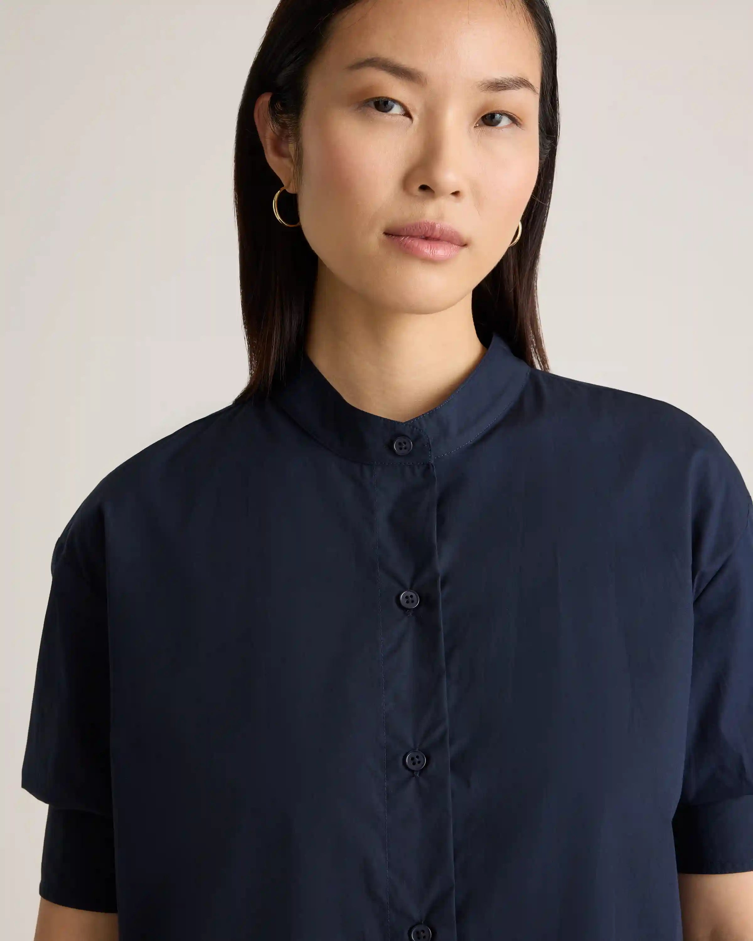 100% Organic Cotton Poplin Puff Sleeve Shirt