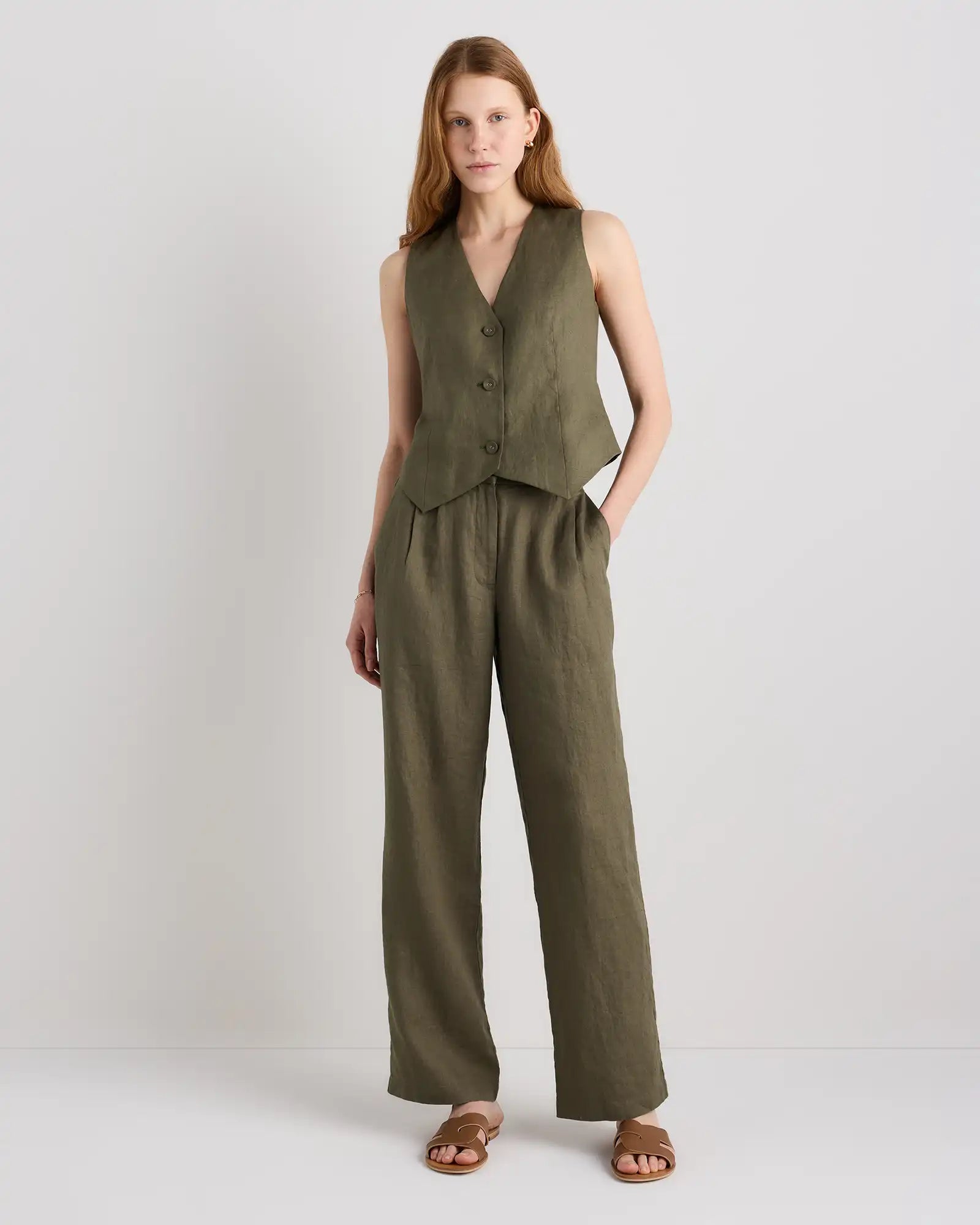 100% European Linen Vest