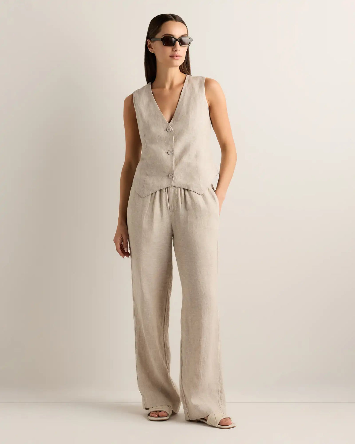 100% European Linen Vest