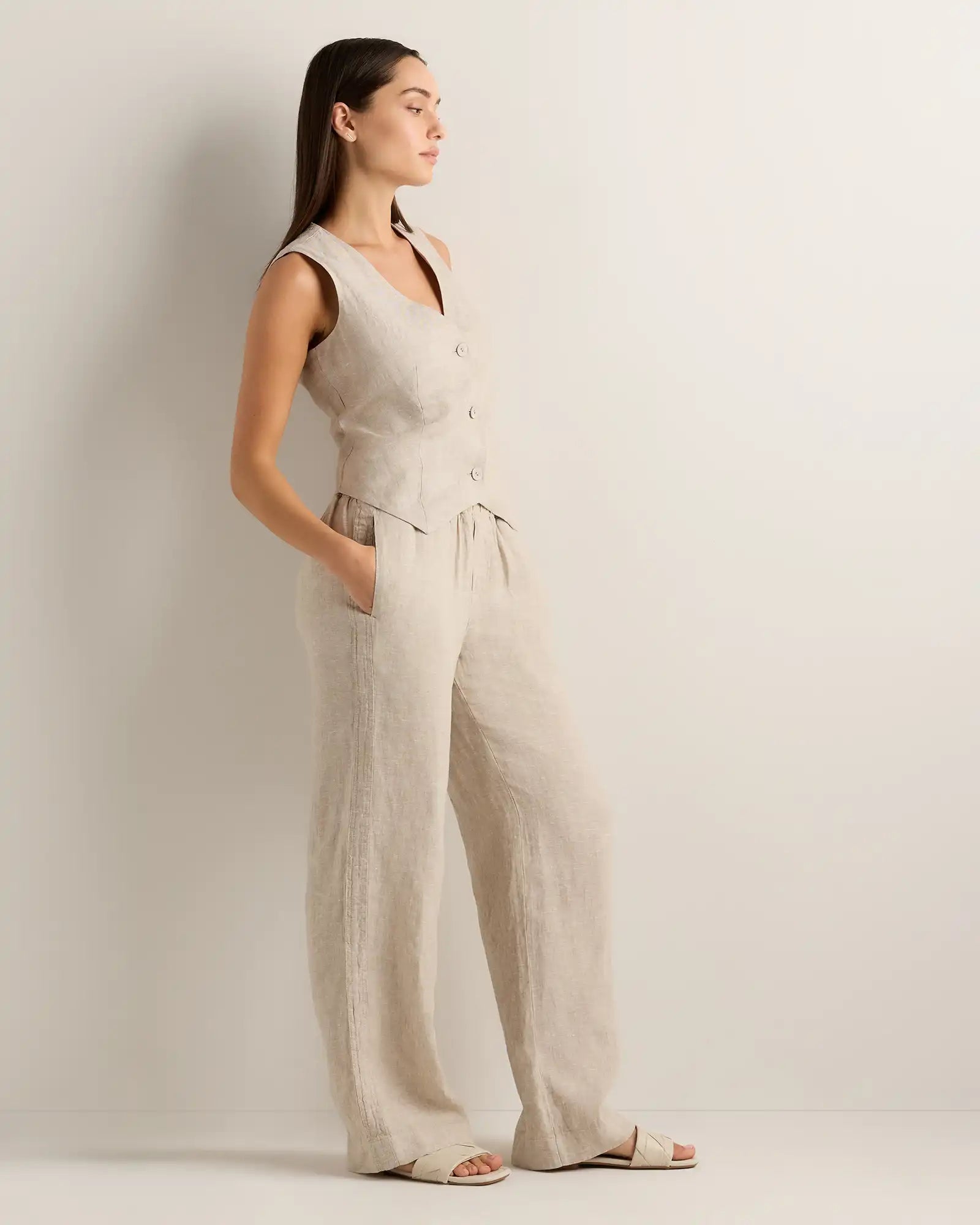 100% European Linen Vest