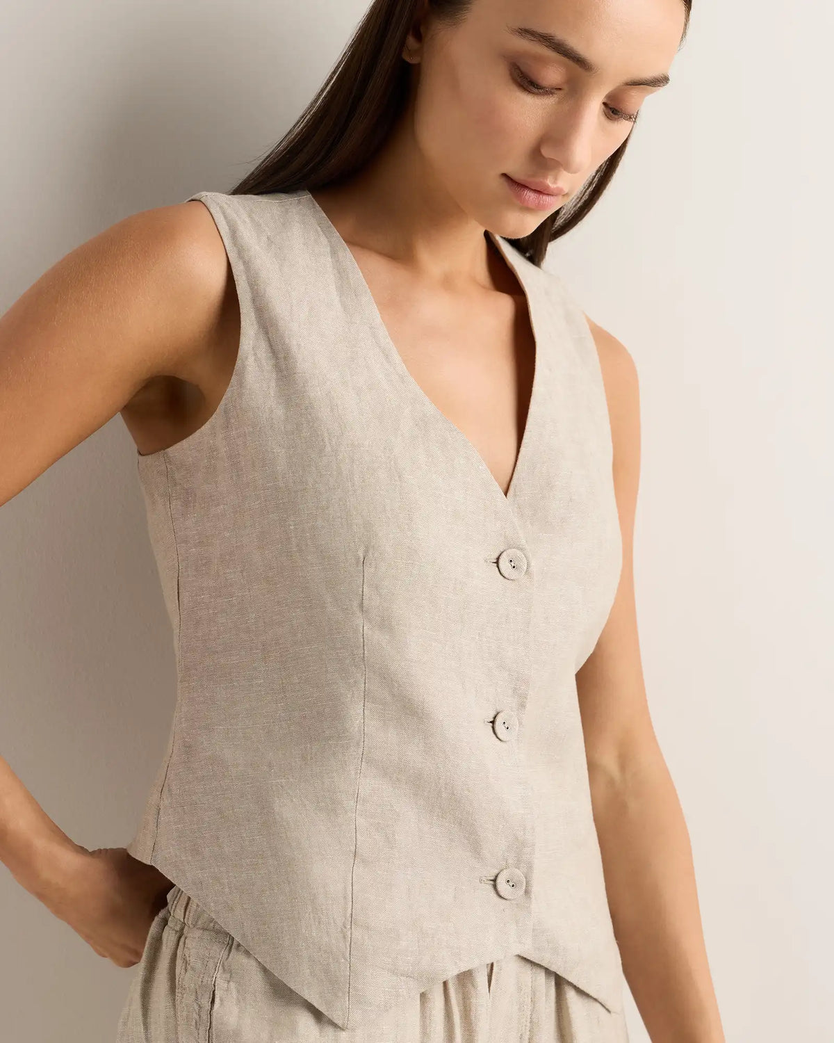 100% European Linen Vest